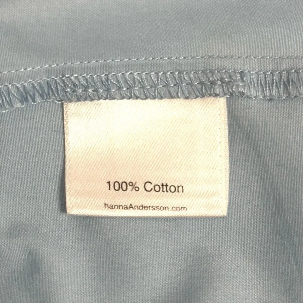 Hanna Andersson Sleeveless Blue Dress Cotton A-line Knee Length Size 8 130 cm